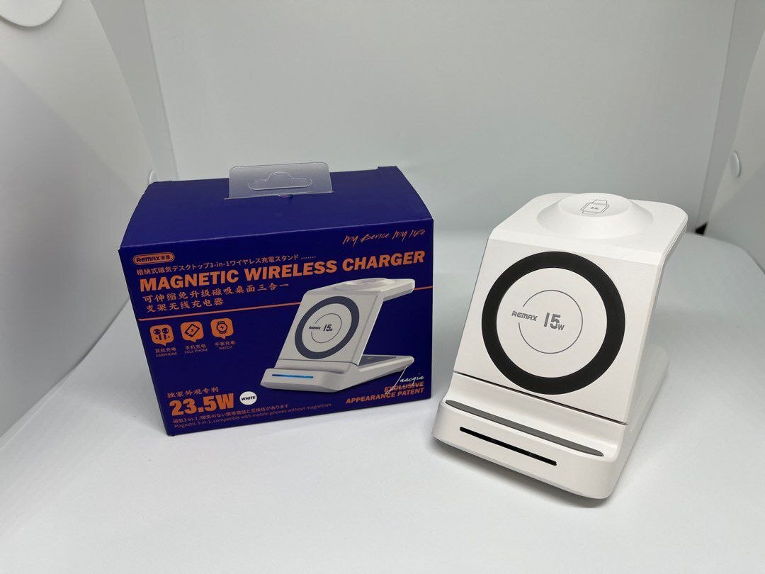شارژر وایرلس مگنتی ریمکس 23.5W مدل 3 در 1